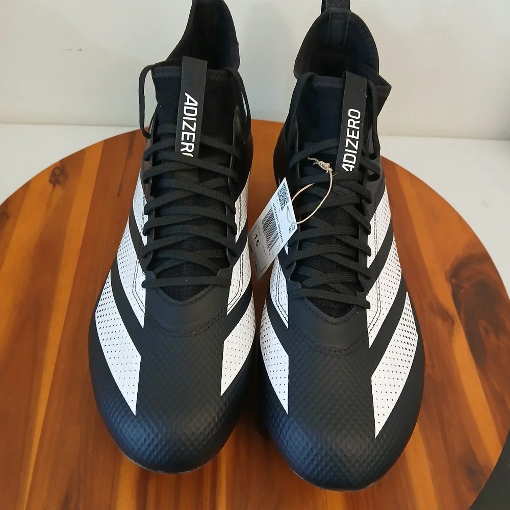 Adidas Adizero Impact Football Cleats Mens 15 Core‎ Black White Mid Top IE1413